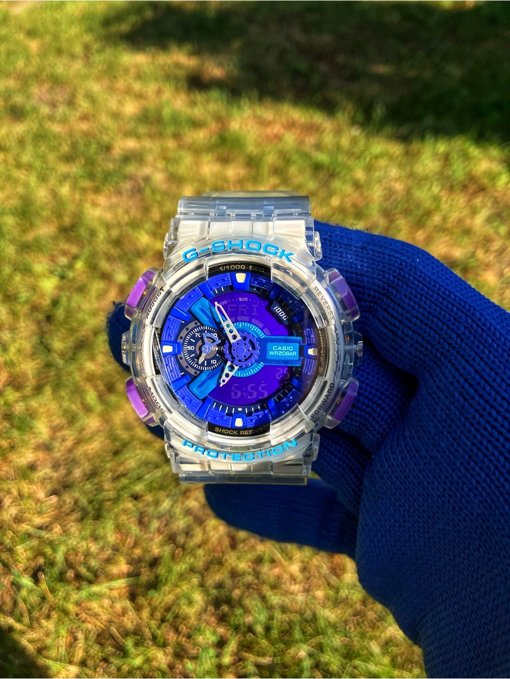 Custom G Shock Clear and Purple Colorway